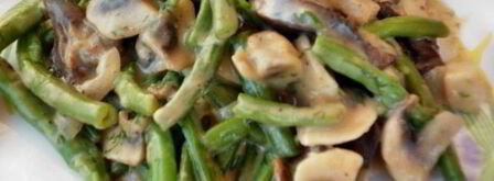 сердце с грибами и стручковой фасолью под бешамель. Шаг 6