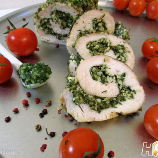 Рецепт филе индейки с соусом песто из укропа