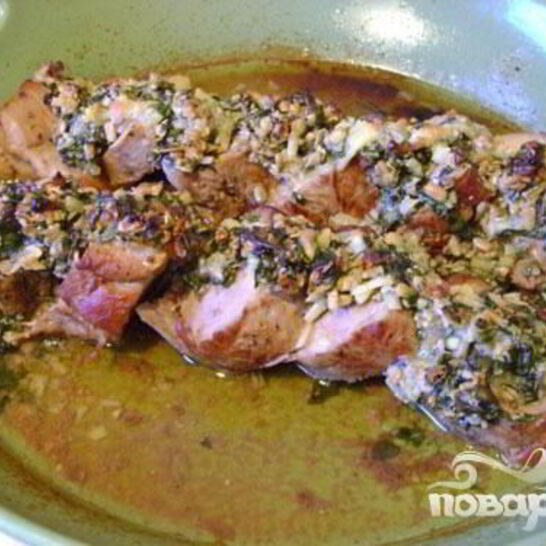 Рецепт филе свинины с соусом песто из семечек