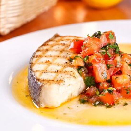 Рецепт палтуса с соусом сальса