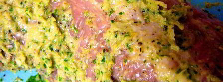 свиная вырезка маринованная в кинзе и томатная сальса. Шаг 4