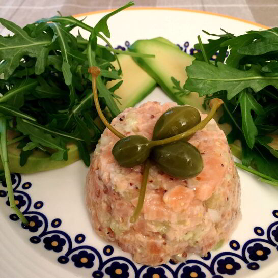 Рецепт тартара из лосося авокадо и каперсами