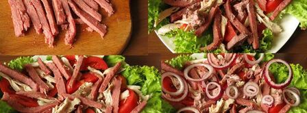 мясной салат с майонезом-ткемали. Шаг 5