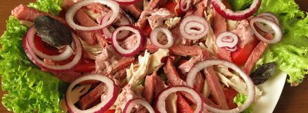 мясной салат с майонезом-ткемали. Шаг 6