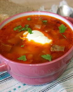 Борщ с телячьим языком