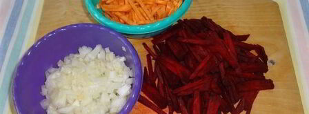 постный борщ с чечевицей и черносливом. Шаг 3