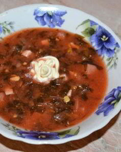 Постный борщ со щавелем