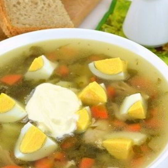 Рецепт зеленого борща с курицей