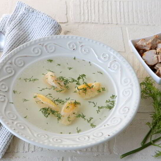 Рецепт бульона из цесарки с яичными клецками