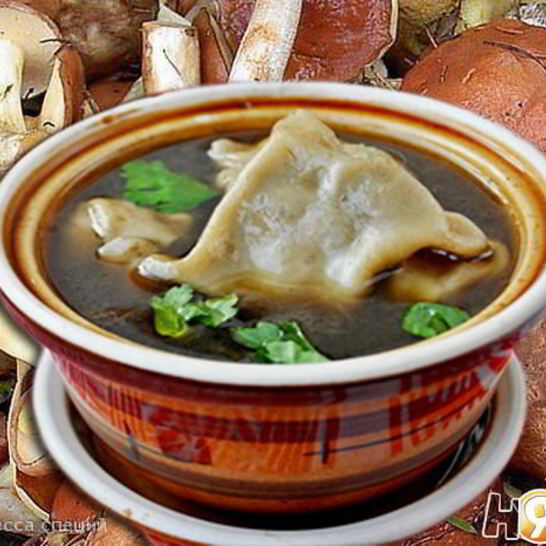 Рецепт бульона с грибными ушками