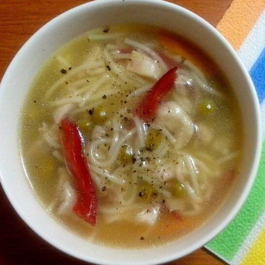 Рецепт куриного супа на овощном бульоне