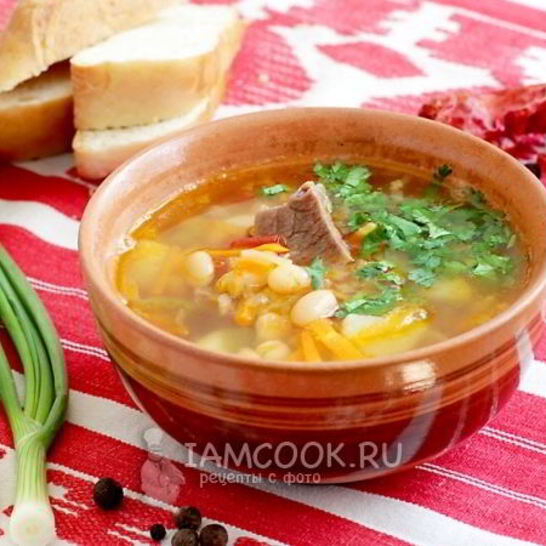 Рецепт фасолевого супа с мясом
