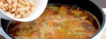 фасолевый суп с мясом. Шаг 12