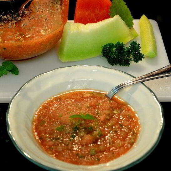 Рецепт арбузна-дынного гаспачо