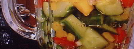 гаспачо из паприки с пикантно замаринованной креветкой. Шаг 5