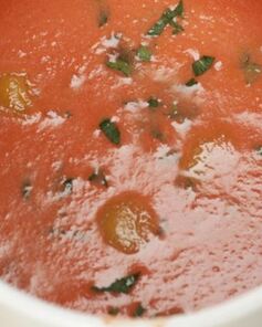 Гаспачо с апельсиновым льдом
