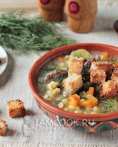 Гороховый суп с говядиной в мультиварке