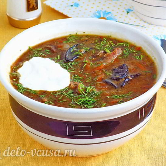 Рецепт горохового супа с грибами