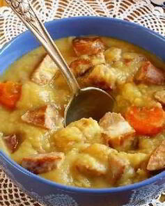 Гороховый суп с копченостями и сельдереем