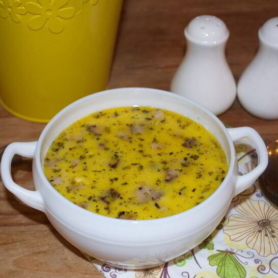 Рецепт горохового супа с сыром