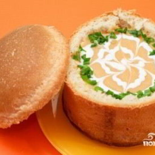 Рецепт горохового супа в хлебе