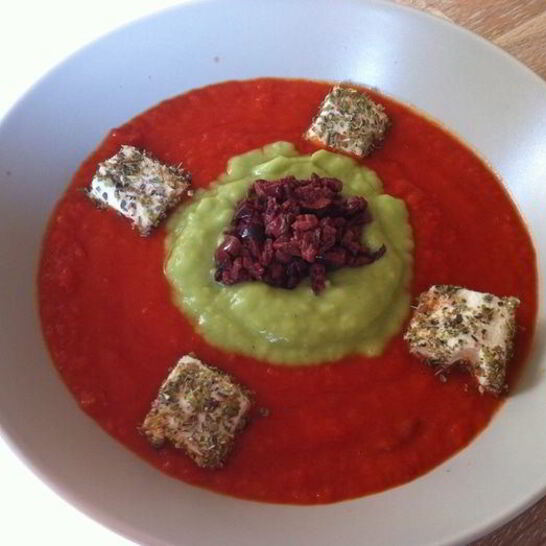 Рецепт греческого холодного супа-пюре с маслинами