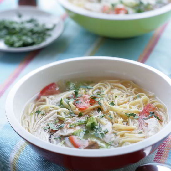 Рецепт холодного острого супа с овощами и лапшой