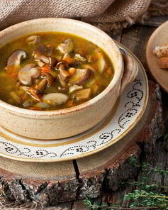 Холодный суп из лесных грибов