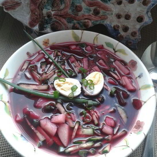 Рецепт холодного супа на свекольном квасе