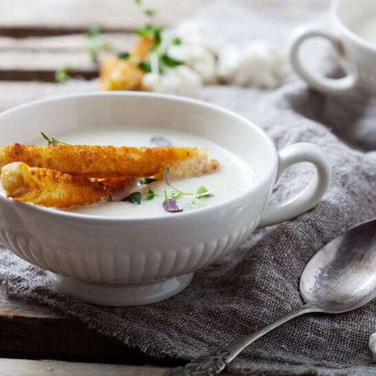 Рецепт холодного супа-пюре из цветной капусты