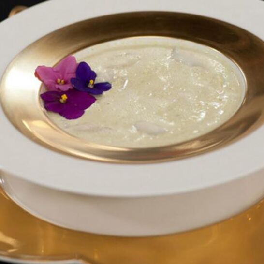 Рецепт супа-крема из спаржи с палтусом холодного копчения