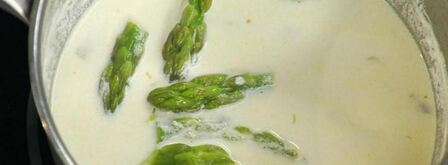 суп-крем из спаржи с палтусом холодного копчения. Шаг 6