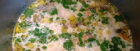 молочный суп с грибами. Шаг 6