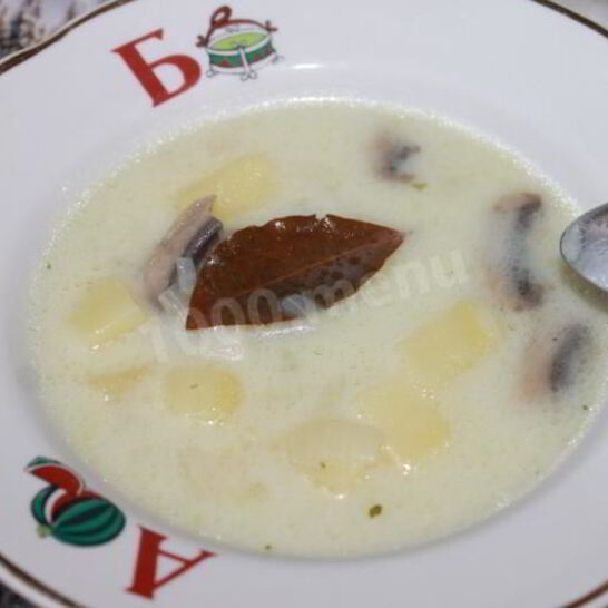 Рецепт молочного супа с картофелем и грибами