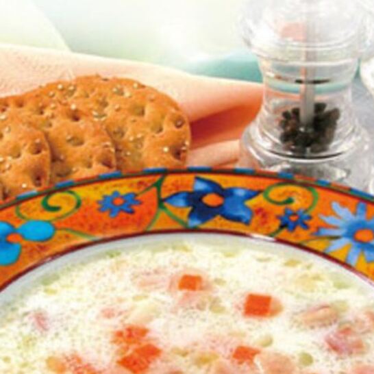 Рецепт молочного супа с копченостями