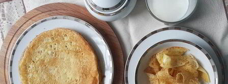 молочный суп с лапшой из крахмальных блинов. Шаг 4