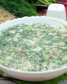 Окрошка классическая с колбасой