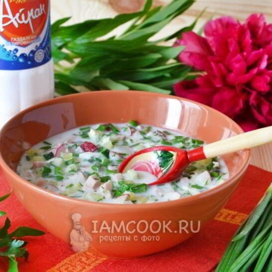 Рецепт окрошки на айране