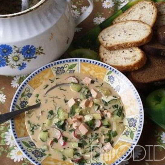 Рецепт окрошки на бульоне