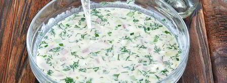 окрошка на курином бульоне. Шаг 11