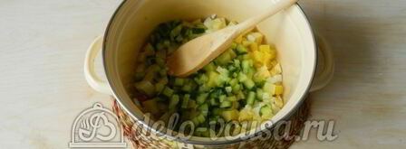 окрошка на лимонной кислоте. Шаг 5