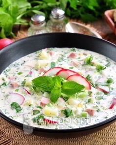 Окрошка на минералке с майонезом