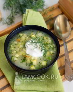 Окрошка с адыгейским сыром и морковью