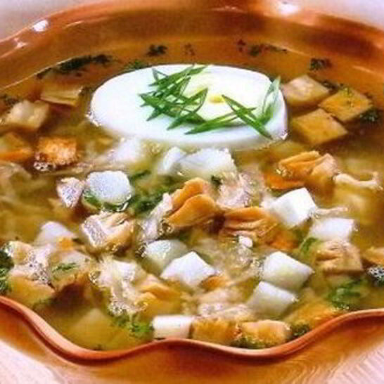 Рецепт окрошки с грибами и горчицей