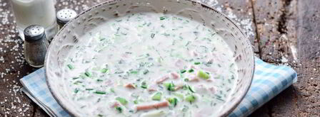 окрошка с колбасой на воде. Шаг 11