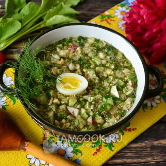 Рецепт окрошки с редиской на квасе
