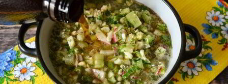 окрошка с редиской на квасе. Шаг 12