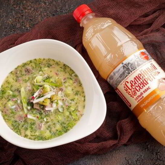 Рецепт окрошки с языком