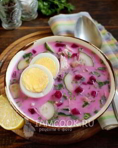 Окрошка со свеклой на кефире