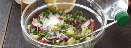 вегетарианская окрошка на кефире и минералке. Шаг 9